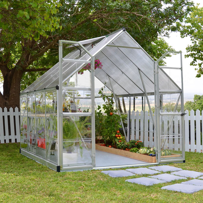 Palram - Canopia 8' x 8' Balance Silver Polycarbonate Greenhouse