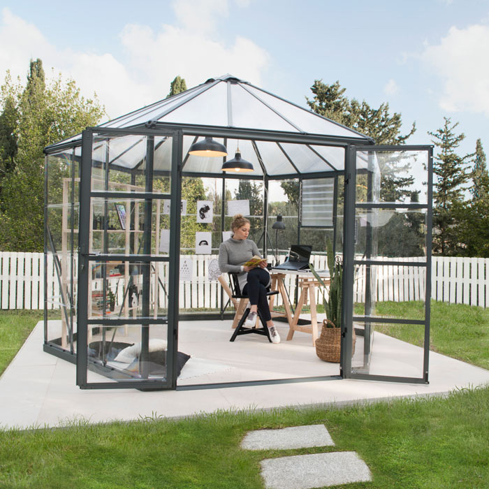 Palram - Canopia 12' Oasis Hexagonal Polycarbonate Greenhouse