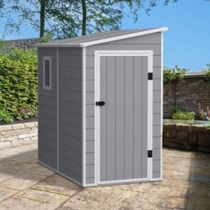 4' x 6' Lotus Veritas Lean To Plastic Shed with Floor (1.11m x 1.91m)