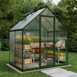 6' x 4' Palram Canopia Mythos Small Green Polycarbonate Greenhouse (1.85m x 1.26m)