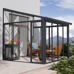 10' x 10' Palram Canopia SanRemo Grey Lean-To Conservatory (3.05m x 3.05m)