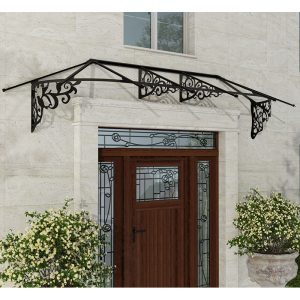 10'6 x 2'11 Palram Canopia Lily 3100 Black Clear Large Door Canopy (3.19m x 0.88m)