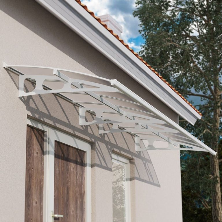 14' x 5' Palram Canopia Bordeaux 4460 Large Door Canopy - White Mist (4.47m x 1.39m)