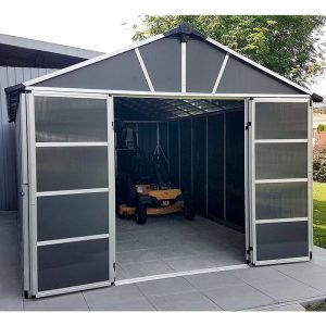 11' x 13.1' Palram Canopia Yukon Premium Dark Grey Skylight Plastic Shed (3.32m x 3.93m)