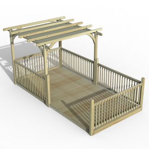 8' x 16' Forest Pergola Deck Kit with Retractable Canopy No. 12 (2.4m x 4.8m)