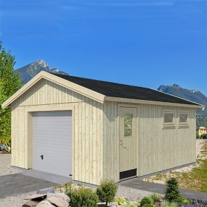 Palmako Andre 4.5m x 5.5m Wooden Garage - Up and Over Door