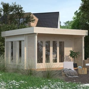 Palmako Caroline 3.9m x 4.3m Pent Log Cabin (44mm)