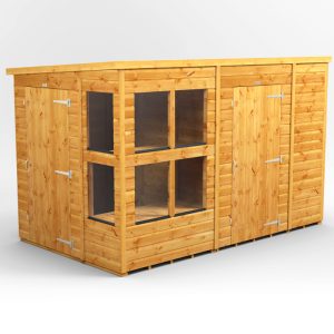 Oren 10' x 6' Pent Combi Potting Shed with Side Store - 6ft