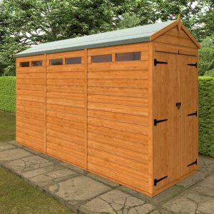 Redlands 4' x 12' Double Door Shiplap Modular Apex Security Shed