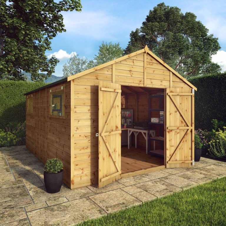 Adley 10' x 14' Premium Double Door Shiplap Modular Apex Workshop