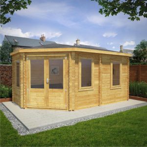 Adley 5m x 3m Dorchester Executive Corner Log Cabin - 28mm