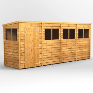 Oren 16' x 4' Overlap Modular Custom Pent Shed