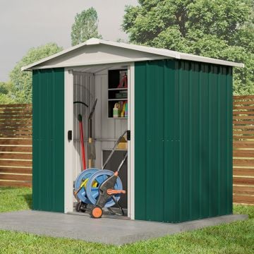 6' x 4' Yardmaster Green Metal Shed (1.86m x 1.25m)