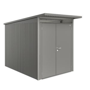 Biohort AvantGarde Size A3 Premium Metal Shed with Double Door - Quartz Grey