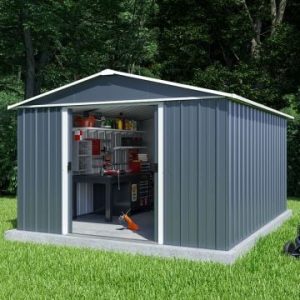 10' x 13' Yardmaster Castleton Anthracite Metal Shed (3m x 3.9m)