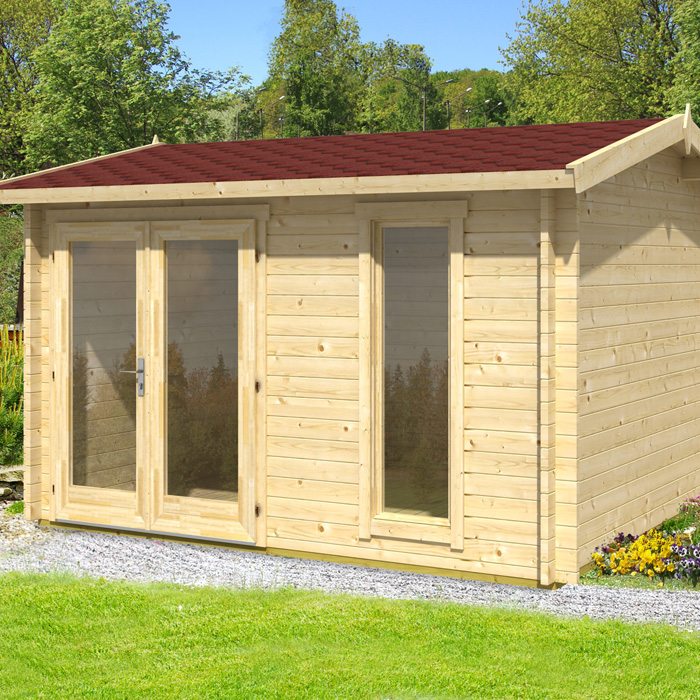 Greenway 3.5m x 3m Whiteleaf Log Cabin - 40mm