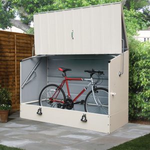 6'4 x 2'9 Trimetals Protect.a.Cycle Metal Bike Shed with Ramp - Cream (1.95m x 0.88m)