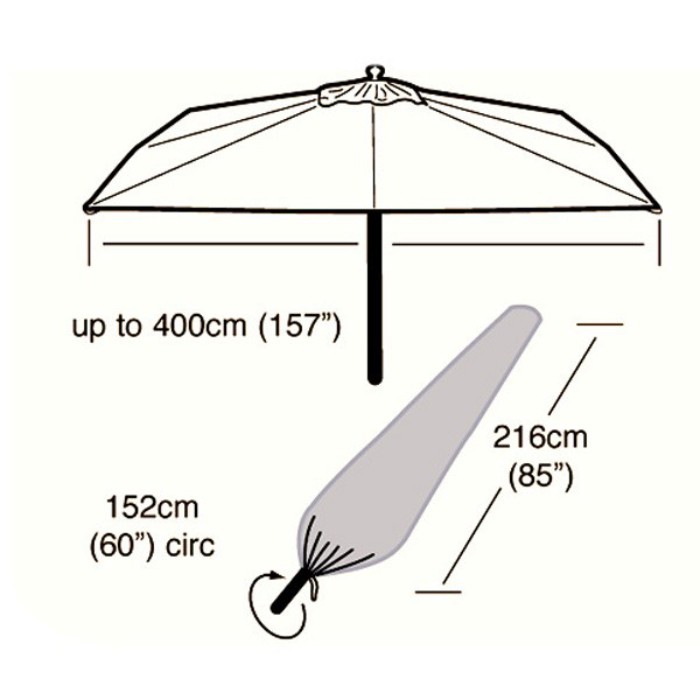 Oren Deluxe - 4m Round Giant Parasol Cover - 216cm