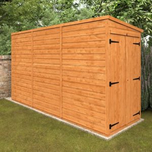 Redlands 4' x 12' Double Door Windowless Shiplap Modular Pent Shed