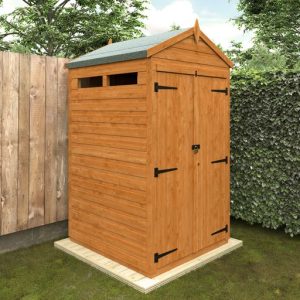 Redlands 4' x 4' Double Door Shiplap Modular Apex Security Shed