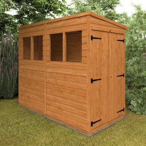 Redlands 4' x 8' Double Door Shiplap Modular Pent Shed