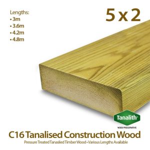 Holt Trade 5" x 2" C16 Tanalised Construction Timber - 4.8m