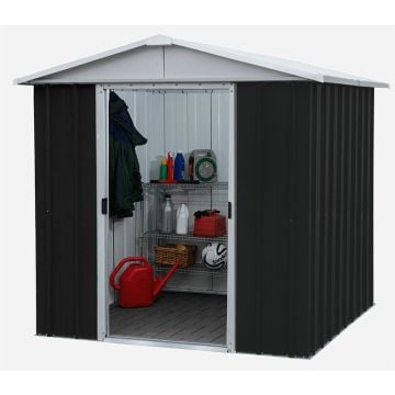 6' x 4' Yardmaster Castleton Anthracite Metal Shed (1.86m x 1.25m)