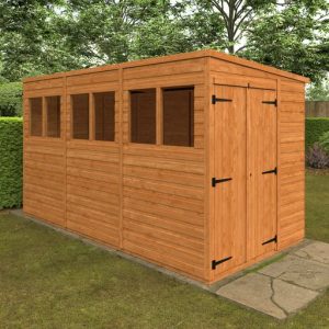 Redlands 6' x 12' Double Door Shiplap Modular Pent Shed