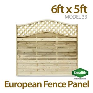 Holt Trade 6' x 6' Tanalised Euro Decorative Fence Panel