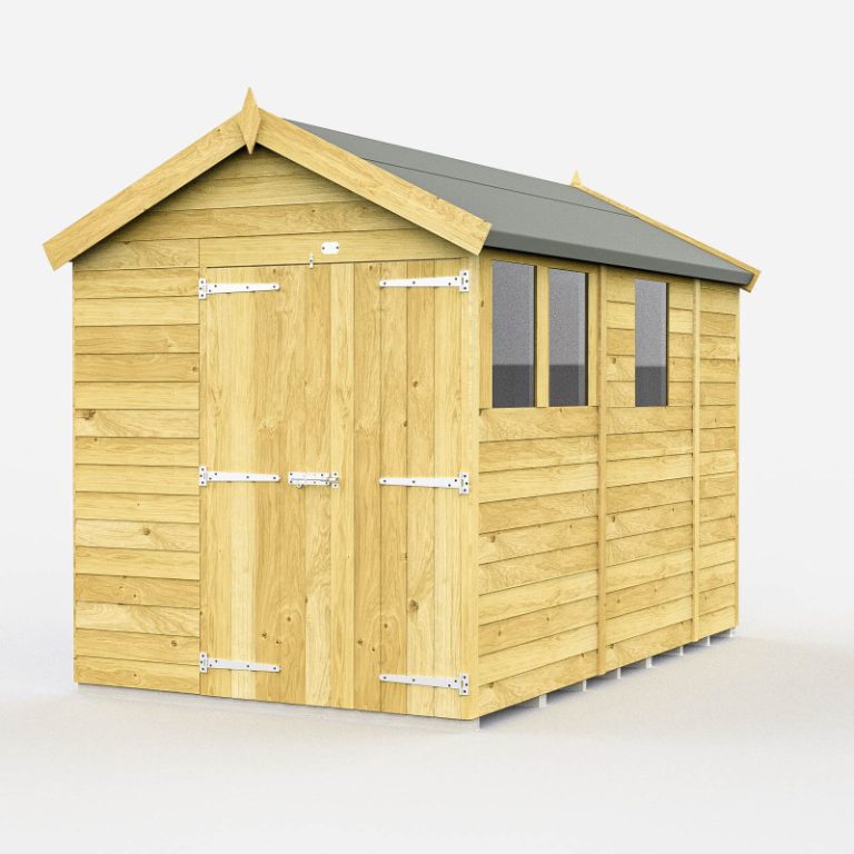 Holt 6' x 9' Double Door Shiplap Pressure Treated Modular Apex Shed