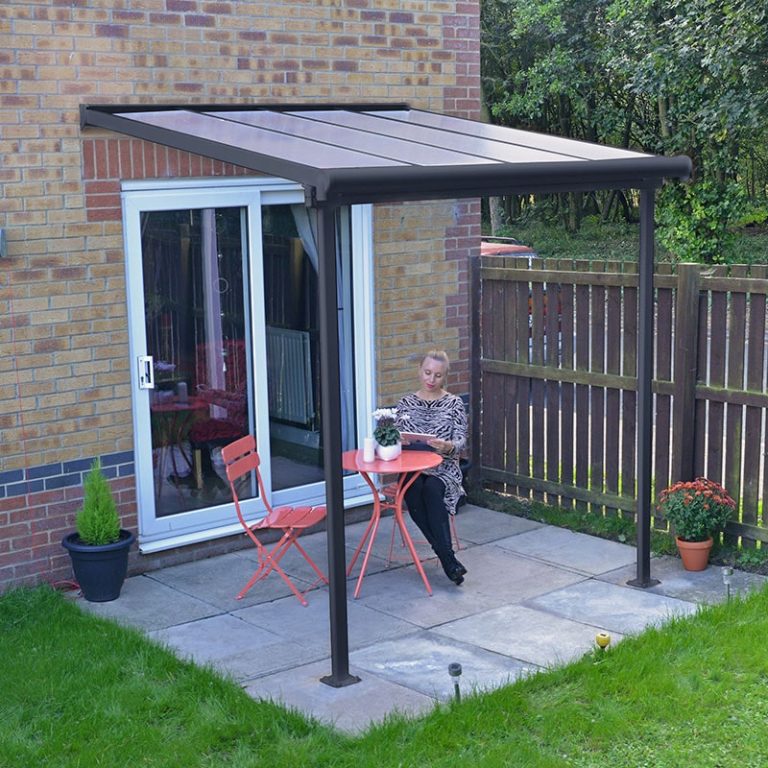 7' x 7' Palram Canopia Sierra Grey Clear Patio Cover (2.28m x 2.25m)