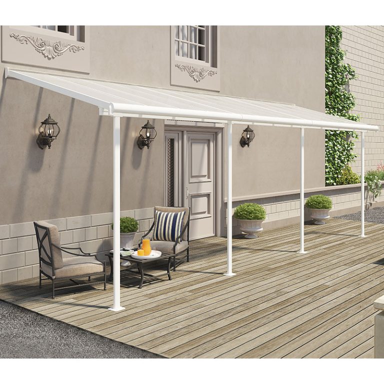 7' x 22' Palram Canopia Sierra White Clear Patio Cover (2.28m x 6.71m)