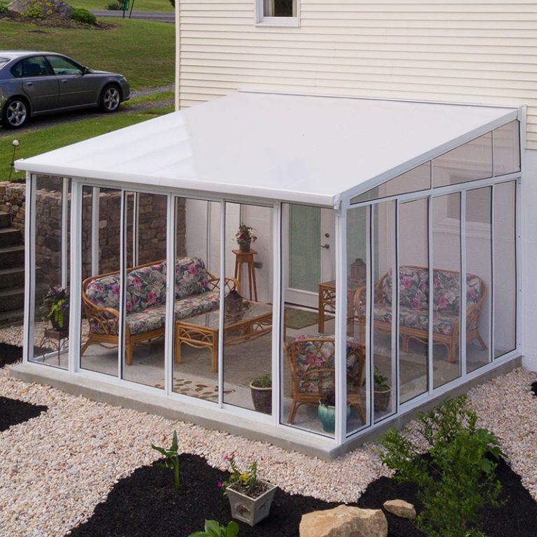 12' x 14' Palram Canopia San Remo White Lean To Conservatory (3.80m x 4.35m)