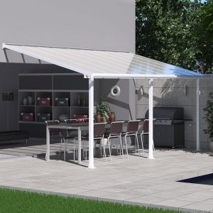 10'x20' (3x6.1m) Palram Canopia Olympia White Patio Cover With Clear Panels