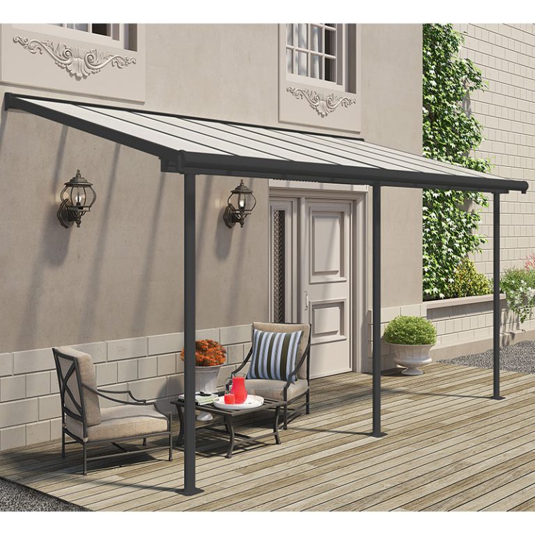 7' x 15' Palram Canopia Sierra Grey Clear Patio Cover (2.28m x 4.48m)