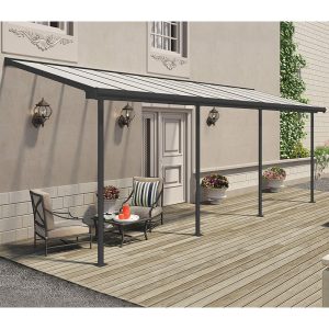 7' x 22' Palram Canopia Sierra Grey Clear Patio Cover (2.28m x 6.71m)