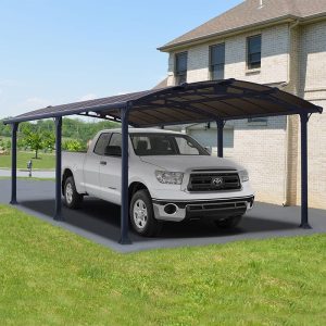 12' x 21' Palram Canopia Arcadia 6400 Grey Metal Carport (3.59m x 6.44m)