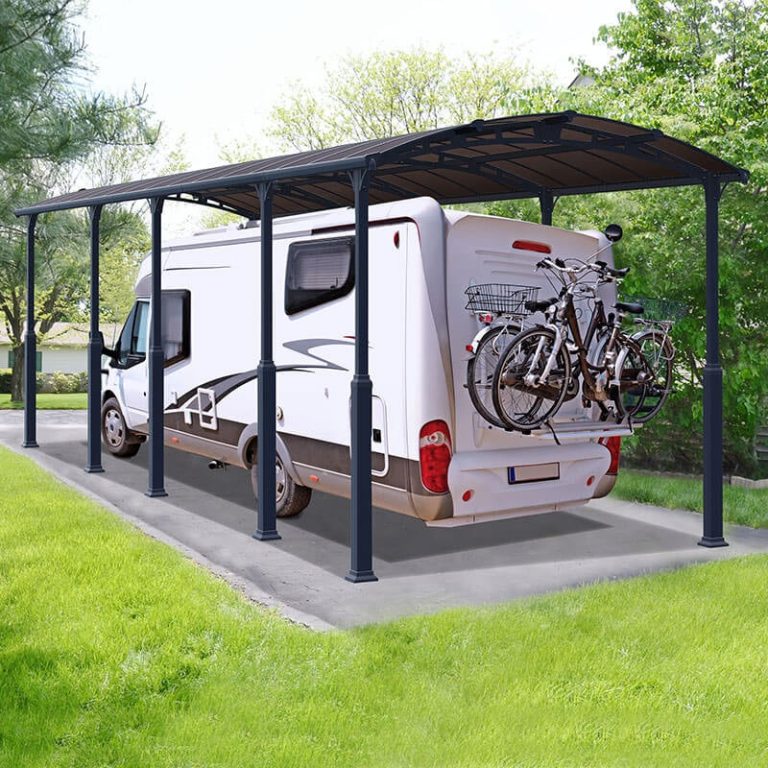 12' x 35' Palram Canopia Arcadia Alpine 10600 Grey Metal Carport (3.59m x 10.72m)