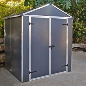 6' x 5' Palram Canopia Multi-Wall Premium Rubicon Plastic Shed - Dark Grey (1.85m x 1.53m)