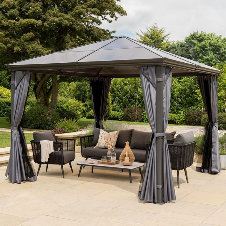 12' x 10' Garden Must Haves Runcton Grey Polycarbonate Garden Gazebo (3.6m x 3m)