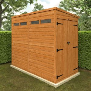 Redlands 4' x 8' Double Door Shiplap Modular Pent Security Shed