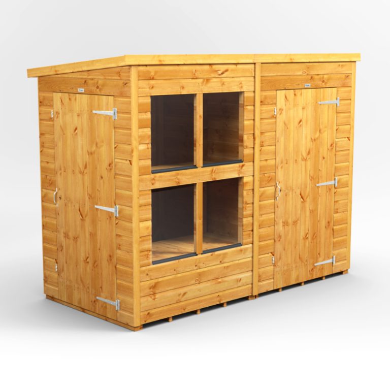 Oren 8' x 4' Pent Combi Potting Shed with Side Store