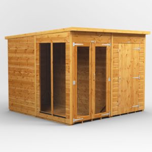 Oren 8' x 8' Pent Combi Summer House with Side Store