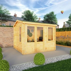 Adley 3m x 3m Delta Home Office Log Cabin - 34mm