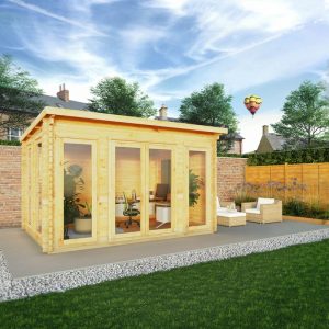 Adley 4m x 3m Alpha Pent Log Cabin - 34mm