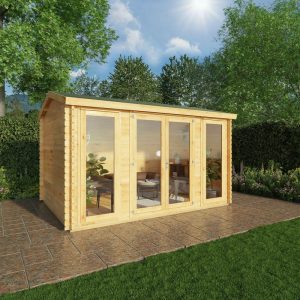 Adley 4m x 3m Bravo Home Office Log Cabin - 28mm