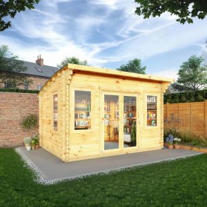 Adley 4m x 3m Taunton Log Cabin - 44mm