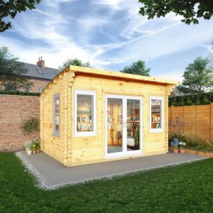 Adley 4m x 3m Taunton Log Cabin With UPVC Windows & Doors - 44mm