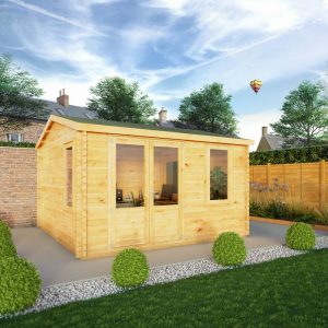 Adley 4m x 4m Delta Home Office Log Cabin - 34mm