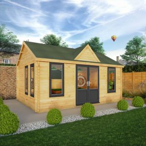 Adley 5.3m x 4m Echo Log Cabin With UPVC Windows & Doors - 44mm